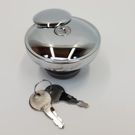 Chrome Locking Gas Cap for 1996-2025 Harley Road King, Softail, Dyna, FXR & 1996-2022 Sportster Models (Except RH) - Right Hand Thread VENTED with 2 Keys - Does NOT Fit Models with Dash or Fuel Door