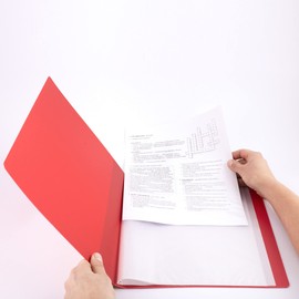 D.RECT Display Book PP A4, 10 Sleeves, Display Folder, Solid, Presentation Folder, Offer Folder, Red