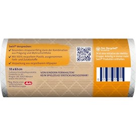 Swirl Tear-Resistant & Tight Bin Liners 35 L (3 x 11 Bags), Drip-Proof Rubbish Bags for Household Rubbish, Tear-Resistant Bin Liners with Practical Drawstring