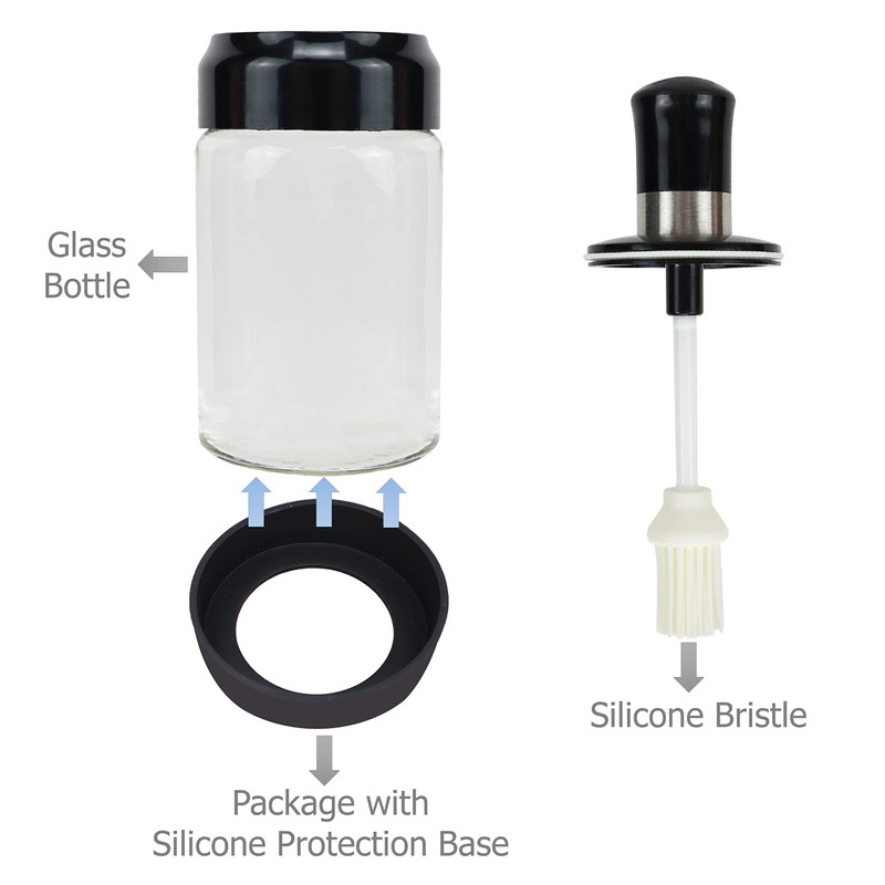 EIKS Oil Bottle with Silicone Brush for Cooking BBQ Kitchen