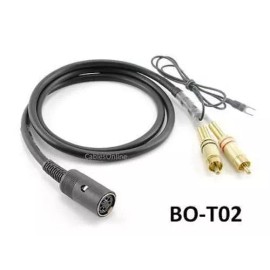 CablesOnline 3ft Din7 Female to Gold 2-RCA Male TurnTable Cable w/ Ground