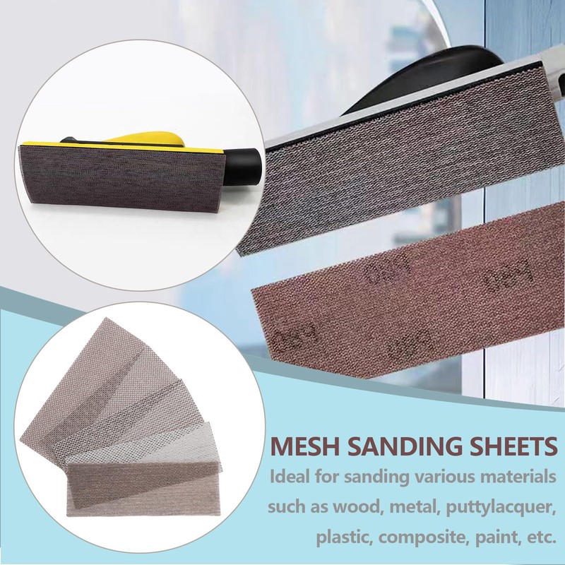 SG Store 25pcs Mesh Sanding Sheets 70x198mm Mesh Hook and