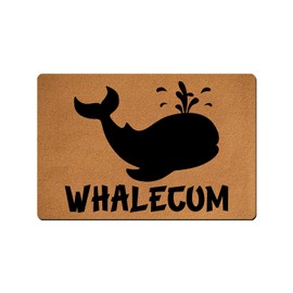 VUZUCOSH Funny Welcome Mats Door Whalecum Runner Mat, Funny Doormat, Indoor Doormats Kitchen Mats Bathroom Mat Non Slip Rubber Door Mat 23.6" X 15.7" (Whalecum Whale)