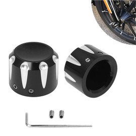 AQIMY Motorcycle Front Axle Slider Aluminum CNC Shallow Cut 2008-2017 Harley Touring Street Glide Models Axle Cap Cover Black