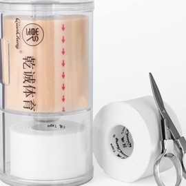 Qiancheng White Athletic Tape & PreWrap with Portable Box - 3 Pack - Easy to Tear with No Sticky Residue for Ankle Tape, Climbing Tape, Boxing Tape - Sports Tape Athletic