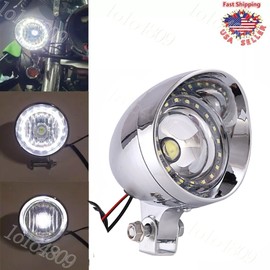 Chrome Bullet Headlight Assembly For Harley Sportster XL Softail Bobber Chopper