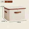 8L Cotton Linen Storage Box with Lid, Foldable Zipper Organizer