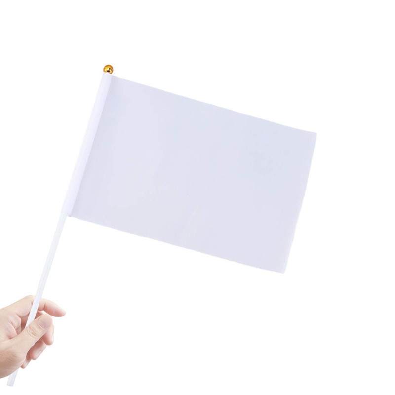 STOBOK Mini Hand Flag Plain DIY Hand Waving Flags Portable