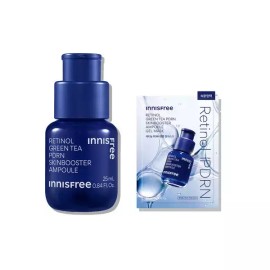 Innisfree [이니스프리] 레티놀 그린티 PDRN 스킨부스터 앰플 25mL + 레티놀 PDRN 앰플 겔 마스크 1매 Innisfree Retinol Green Tea PDRN Skin Booster Ampoule 25mL + Retinol PDRN Ampoule Gel Mask 1pc