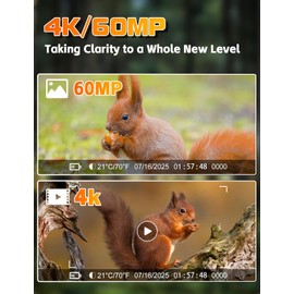 CamZeste Wildkamera, 4K 60MP Wildtierkamera mit Bewegungsmelder Nachtsicht, No Glow 940nm IR LEDs, 0,1s Auslösegeschwindigkeit, IP66 Wasserdichtmit, wildkamera mit 32G Speicherkarte