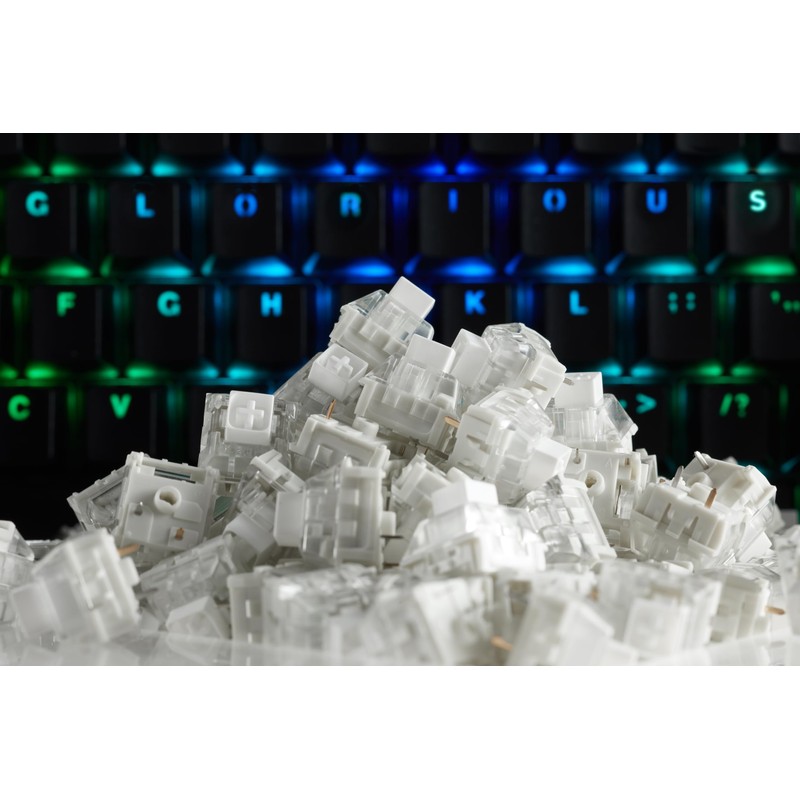 Glorious Kailh Box White Mechanical Keyboard Switches: Clicky 120-Pack for