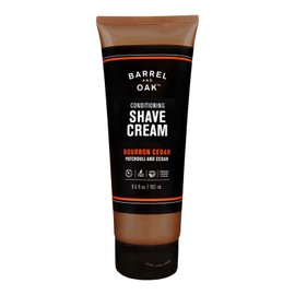 Barrel and Oak - Conditioning Shave Cream, Men's Shaving Cream, Moisturizing Shave Cream, Caffeine & Antioxidant-Rich, Helps Prevent Nicks, Bumps, Redness, & Dry Skin, Vegan (Bourbon Cedar, 6.5 oz)