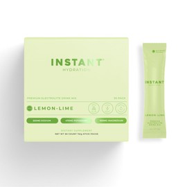 Instant Hydration Electrolytes Powder Packets - Lemon Lime Drink Mix - Zero Sugar - Keto, Vegan, Gluten-Free, Non-GMO - Boost Recovery, Brain Health, Muscle & Tissue Support- 30 Sticks