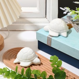 FillTouch 2 Pcs Toilet Bolt Caps, Decorative Toilet Bolt Covers, Cute Animals Ceramic Accessories for Home Bathroom Decor (White,Turtle)