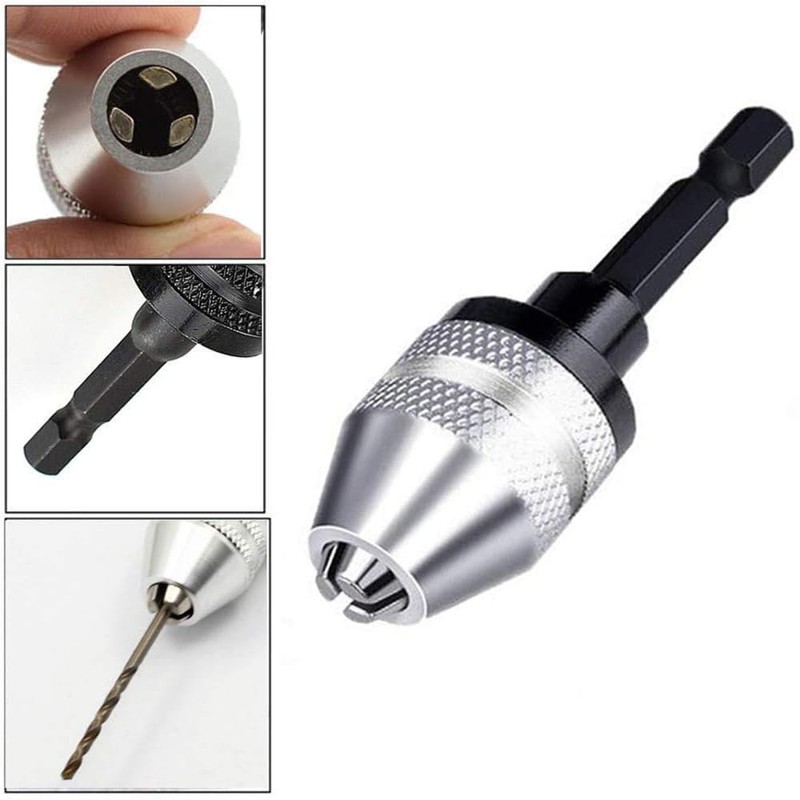 Fongmore 2 Pieces 1/4 Inch Hex Shank Keyless Drill Chuck