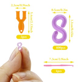 LWMLWM Loom Bands Clasps, Pack of 600 Colourful S Clips, Plastic Loom Bands Clips for Bracelet Connection