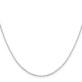 Diamond2Deal Sterling Silver Rhodium-plated 1mm 8 Sided Diamond Cut Cable Chain Necklace