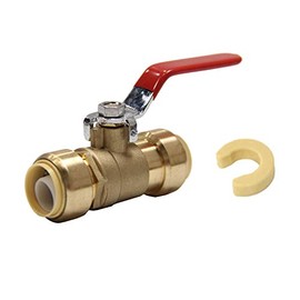 EFIELD 3/4 Inch Ball Valve for Push-Fit Valve Full Port Ball Valve With Disconnect Clip, UPC Certified 1 Piece,(PF-VALVE012)
