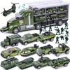 LovesTown 25 in 1 Green Military Big Truck Toys, Army