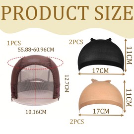 5 PCS Lace Wig Grip Cap Set for Women, Durable Non Slip Wig Cap for Keeping Wigs, Non Slip Elastic Hair Net for Wigs Adjustable Comfortable Hair Net