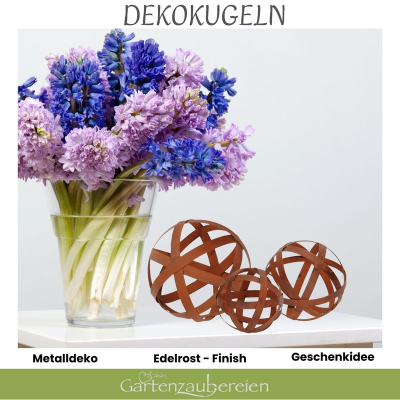 Decorative Rust Ball for Garden Set of 3 in 3