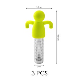 3 Pieces of Human-Shaped Tea Infuser, Creative Tea Infuser, Tea Filter, Stainless Steel Tea Strainer, Tea Making Tools