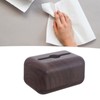 Tissue Box Cover Wood Grain Easy Refill Rectangular Stylish Elegant