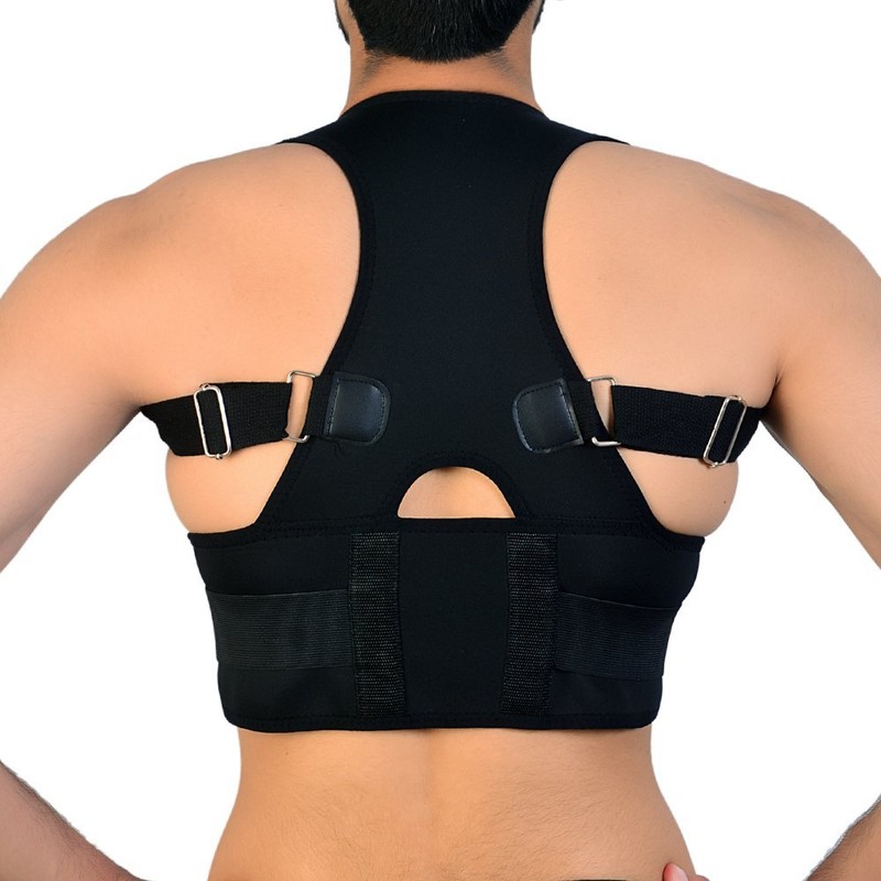 Posture Corrector Deluxe, Magnetic, Adjustable Straps, Neoprene, Four Colours (Medium,