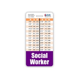 Social Worker Badge Buddy Vertical w/Height & Weight Conversion Charts (Standard, Purple)