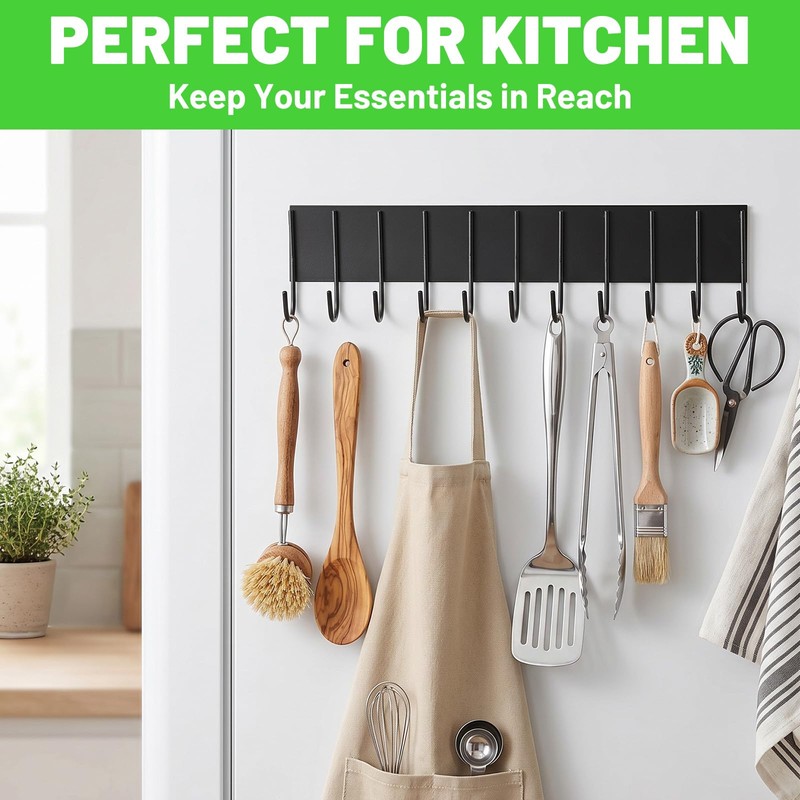 6 Pcs Magnetic Key Holder for Fridge with 10 Hooks,