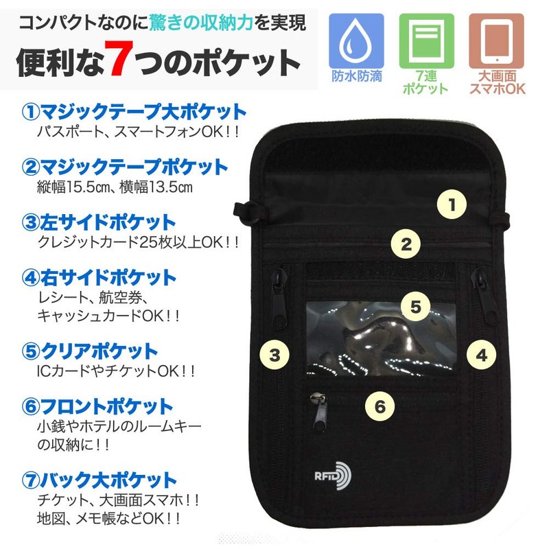 GetWing Passport Case, Neck Lowering, Anti-Skimming, Security Pouch, Passport Cover,