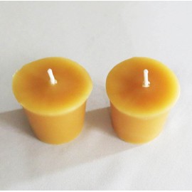 Beeswax Votives in 2/4/6/8/12/16/24/32/40/48/72/96/250 Choose Quantity/Handmade USA / 2 oz Natural Bees Wax Votive Candles/Event/BULK (1 Votive, Yellow)