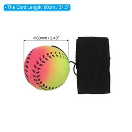 PATIKIL 2.5 Inch Sports Wrist Ball, 2Pcs Baseball Rubber Rebound Wristband Wrist Return Ball Sport on a String for Exercise Play, Mixed Colors