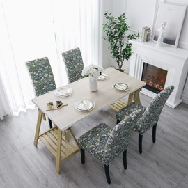 Obal William Morris Chair Covers Set of 2 Stretch Dining Chair Covers High Back Spandex Dining Chair Slipcovers Protectors Seat Covers Dinner Living Room Washable Removable (Strawberry Thief)