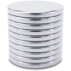 Sensei Pack of 10 Round Neodymium Magnets 20 x 2 mm, Very Strong Small Disc Magnets for Magnetic Board, Fridge Magnets