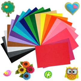 BOUBONI 20 Pcs Soft Felt Fabric Sheet 8" x 12" Assorted Color Felt Fabric Sheets for Crafts DIY Handcraft Sewing Squares Patchwork Nonwoven