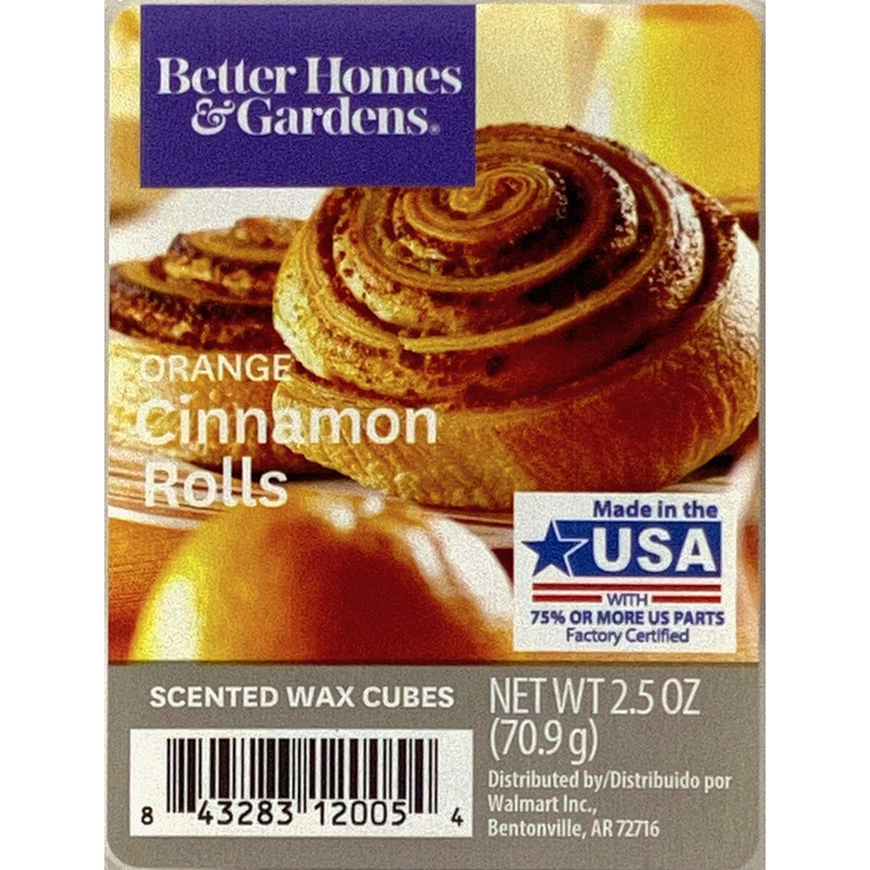 Better Homes and Gardens Orange Cinnamon Rolls Wax Cubes 4-Pack
