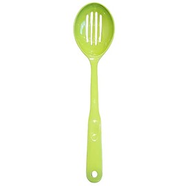 Handy Housewares 12.5" Long Handled Colorful Melamine Slotted Serving Spoon (Green, 1 Pack)
