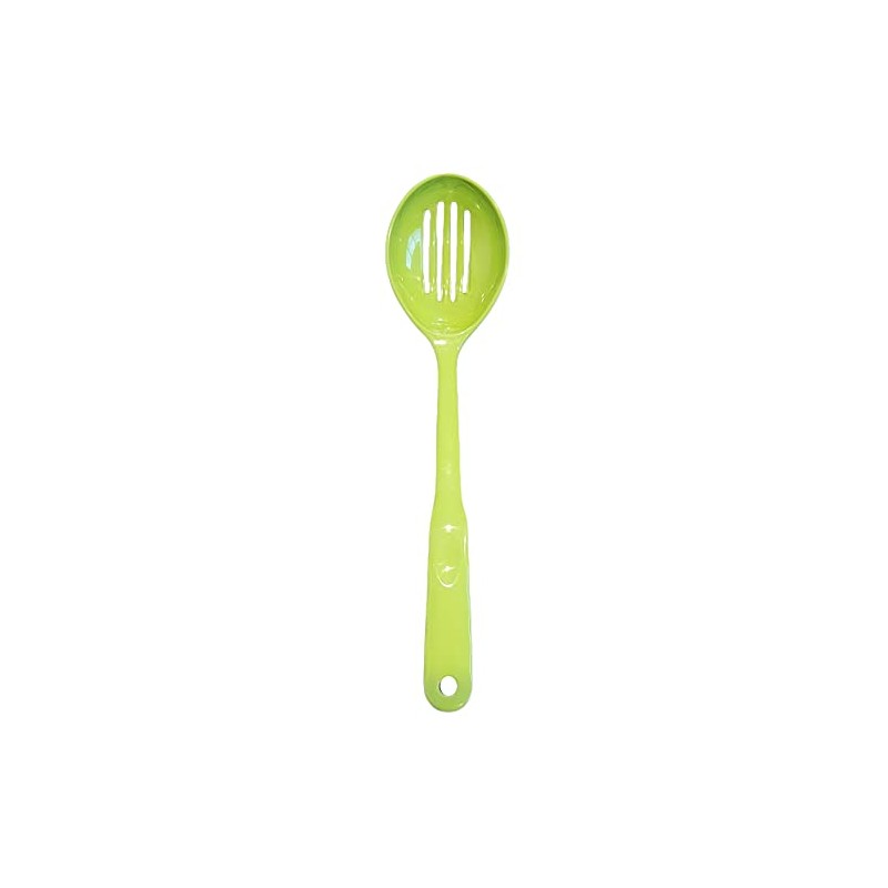 Handy Housewares 12.5" Long Handled Colorful Melamine Slotted Serving Spoon