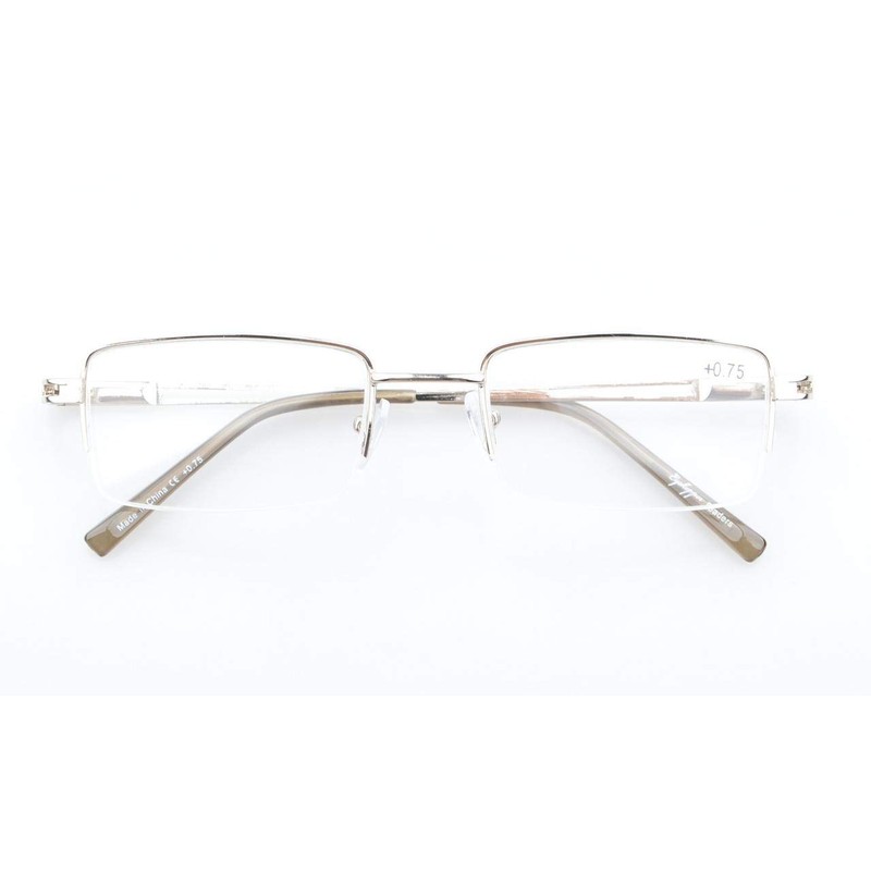5-Pack Eyekepper Rectangle Metal Half-Rim Spring Hinges Reading Glasses Include