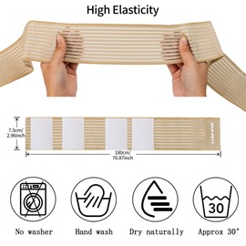 YEEKORO Elastic Knee Support Bandage, Knee Compression Strap, Ankle Support Brace/Adjustable Calf CompressionStrap/Knee Elbow Wrist Bands for Men and Women (Beige,180cm)