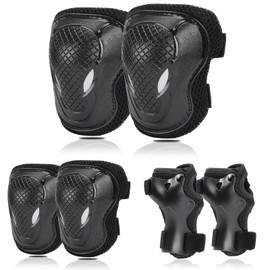 BURSUNLY Knee Pads Children's Inline Skates Set - Professional Adjustable Children's Protector Set, Knee and Elbow Pads for Children, Knee Pads for Inline Skates, 3-14 Years