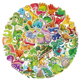 50Pcs Dinosaur Stickers, Water Bottle Stickers Vinyl Stickers Waterproof, Cute Stickers Pack for Laptop Luggage Skateboard Party Classroom Decor