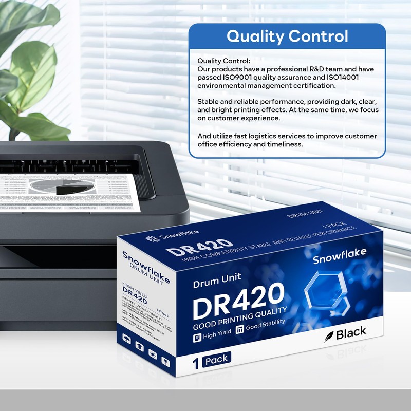 DR420 DR-420 Compatible DR420 DR-420 Black Drum Unit Replacement for