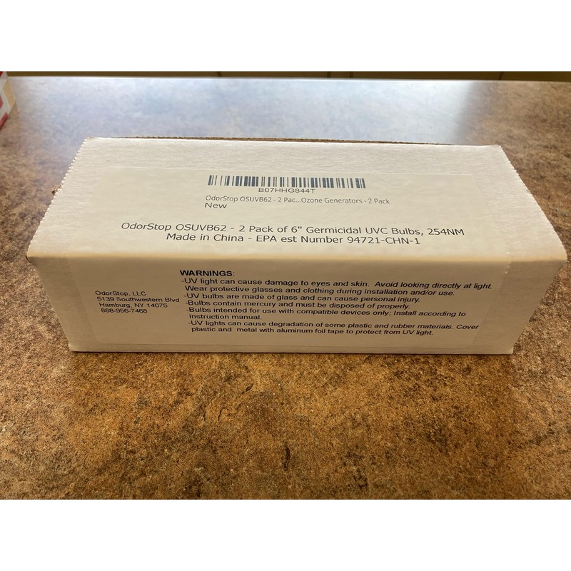 OdorStop OSUVB62-2 Pack of 6 Germicidal UVC Bulbs, 254NM Ozone
