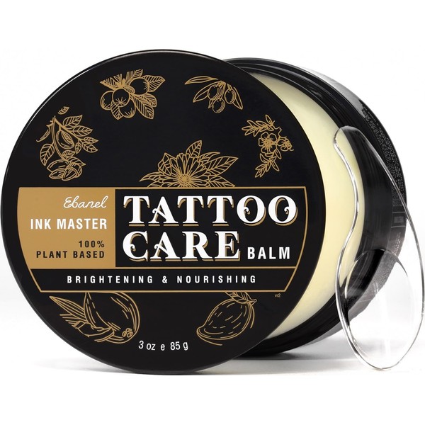Ebanel Tattoo Aftercare Balm, 100% Plant-Based Multi-Purpose Healing Ointment Tattoo Brightener Butter, 3oz Wound Care Moisturizer for Minor Cuts, Dry Cracked Skin Repair, Psoriasis Eczema Relief