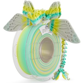 AMOLEN Matte PLA 3D Printer Filament 1.75mm, Multicolor Gradient Rainbow Color Changing 3D Filament for Most FDM 3D Printers, Dimensional Accuracy +/- 0.02mm, 1kg Spool (2.2lbs) Mint Lemon Gradient