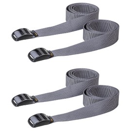 AceCamp 2 Pairs (4 Pieces) Velcro Strap Packing Straps 2.5 cm Wide Velcro Strap Velcro All-Purpose Strap Fastening Straps Bicycle Sports Sizes (Grey Double Pack, 120 cm), 90359