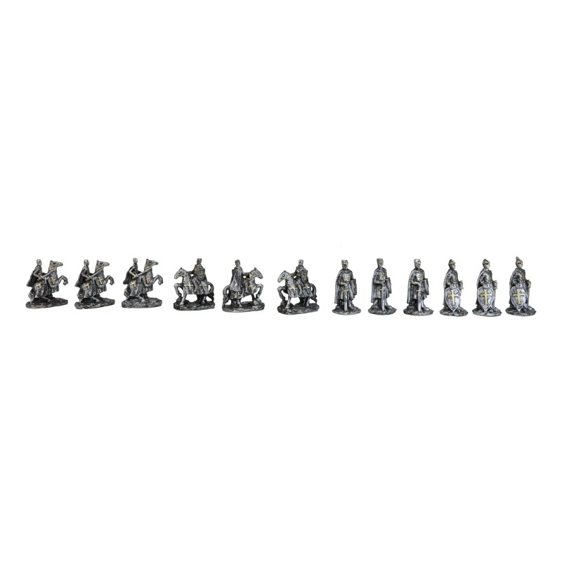 Set of 12 Medieval Crusader Knights With Swords Shields Horses