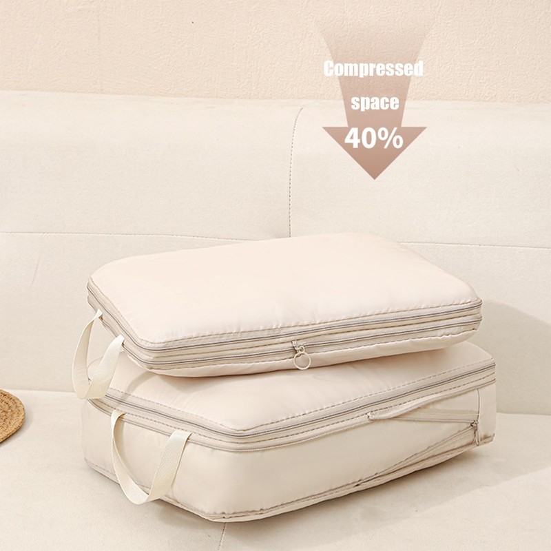 Lxoraziy Set of 4 Compression Packing Cubes, Ultra Lightweight Expandable